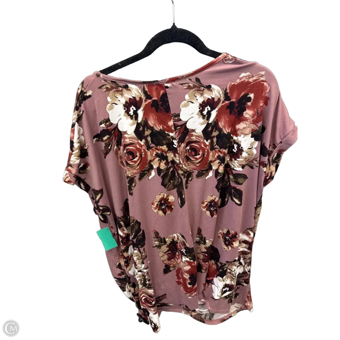 Top Short Sleeve By Reborn J In Floral Print, Size: Xl