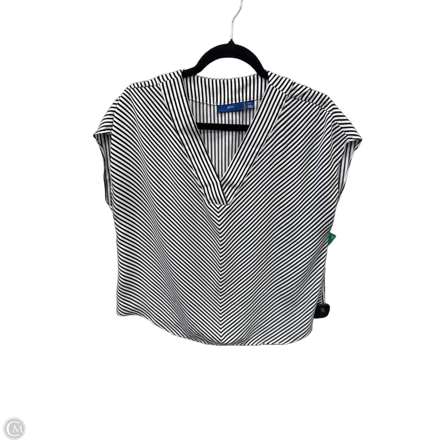 Top Short Sleeve By Apt 9 In Striped Pattern, Size: Mp