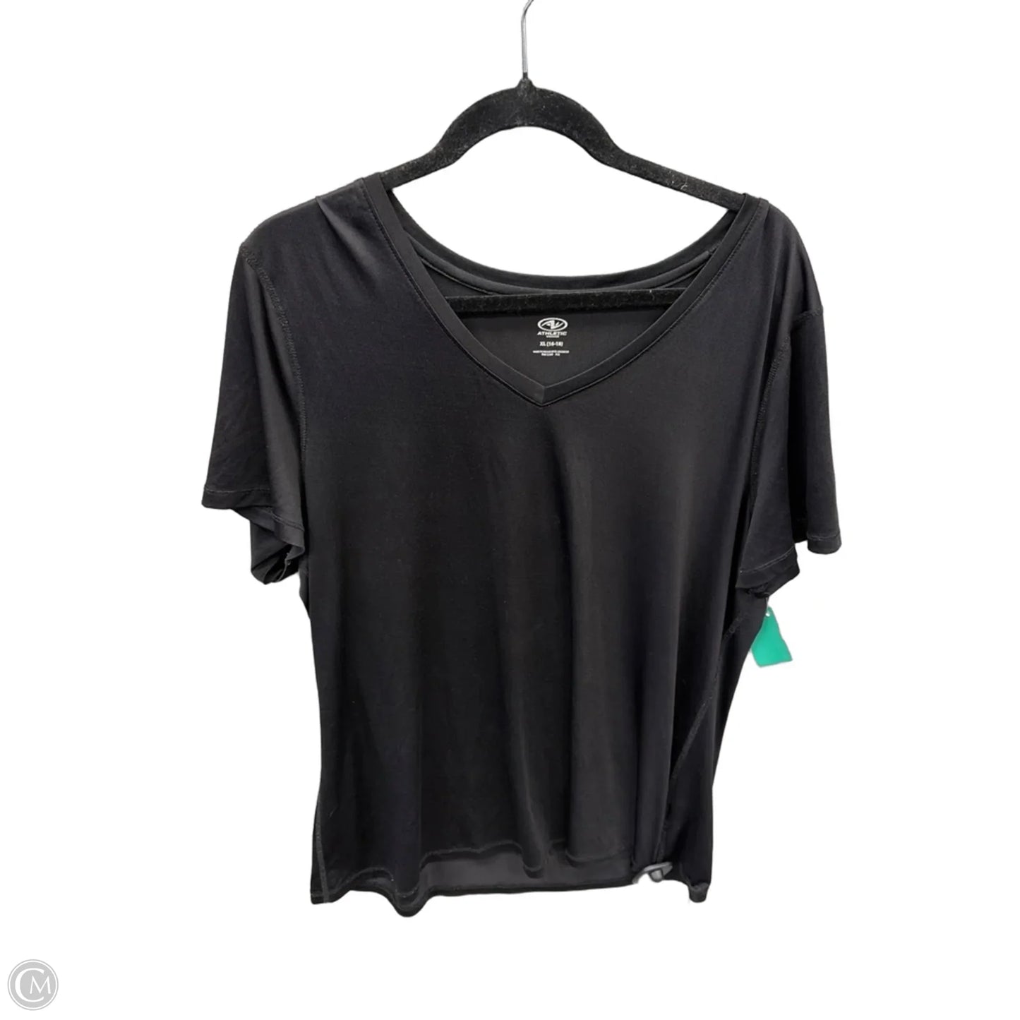 Athletic Top Short Sleeve By Athletic Works In Black, Size: Xl