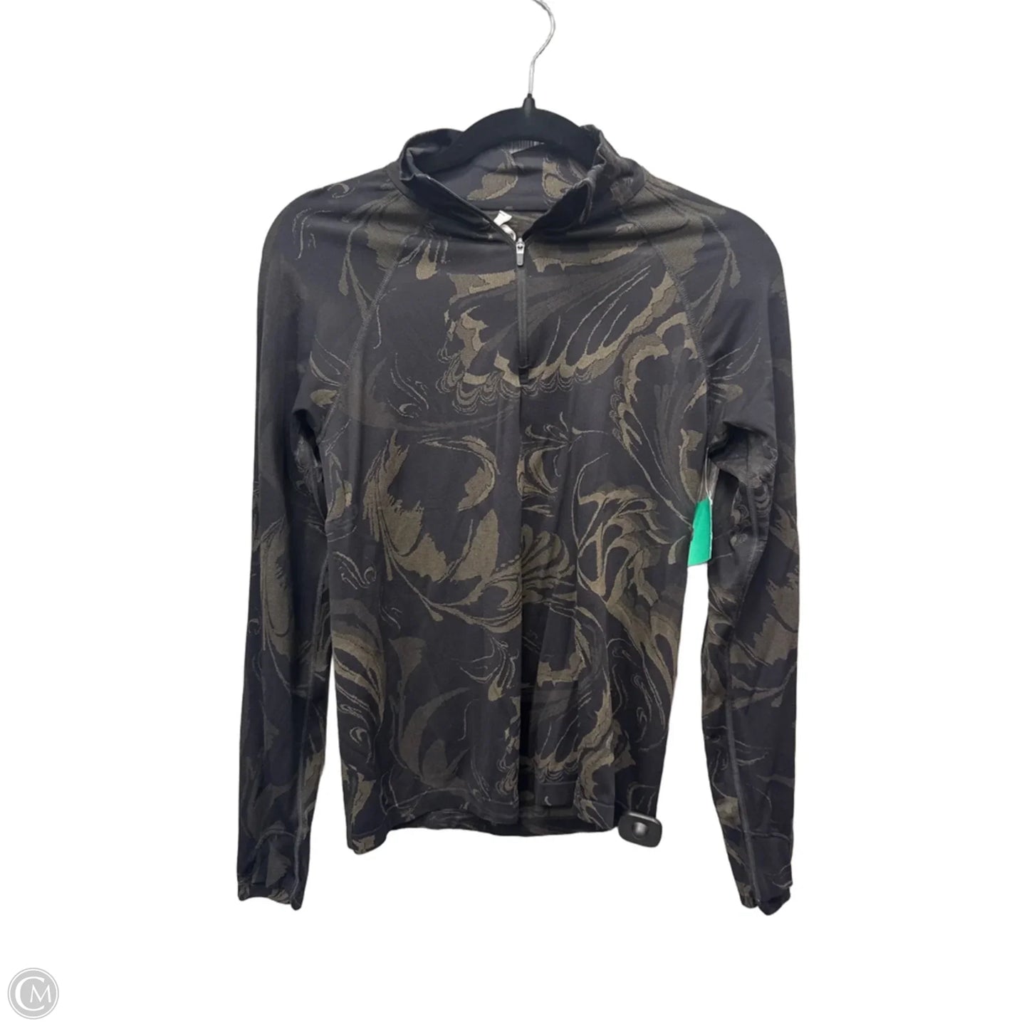 Athletic Top Long Sleeve Collar By Athleta In Black, Size: M