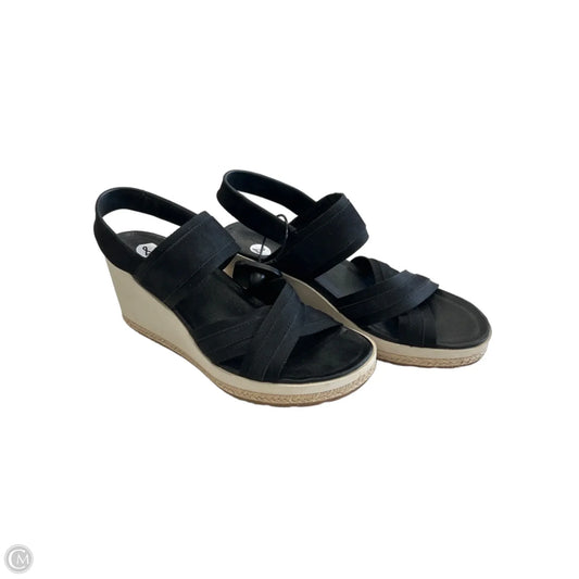 Sandals Heels Wedge By Merrell In Black, Size: 8