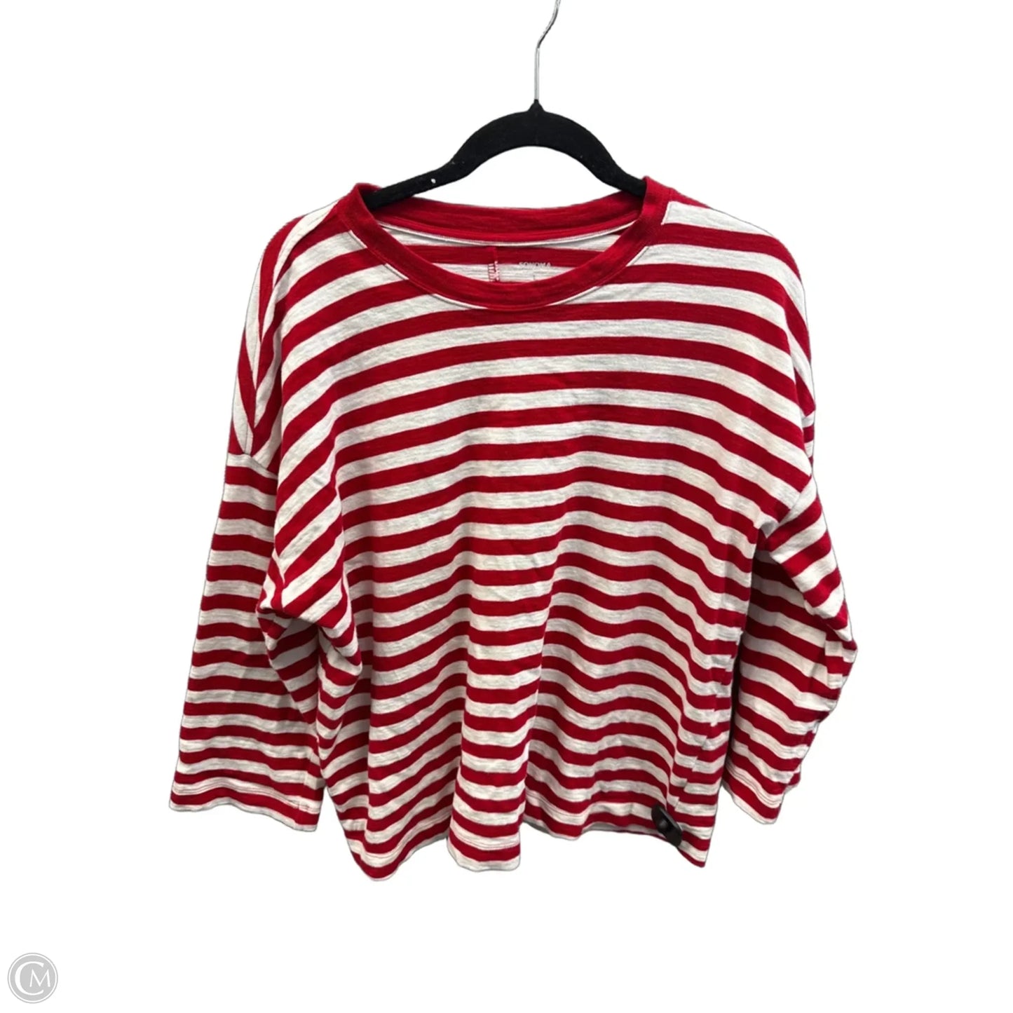 Top Long Sleeve By Sonoma In Striped Pattern, Size: L