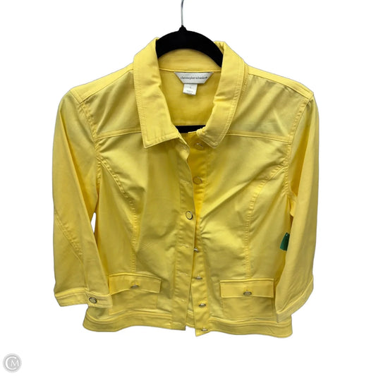 Jacket Shirt By Christopher And Banks In Yellow, Size: S