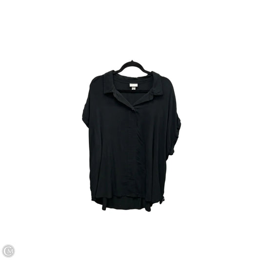 Top Short Sleeve By Ava & Viv In Black, Size: 2x