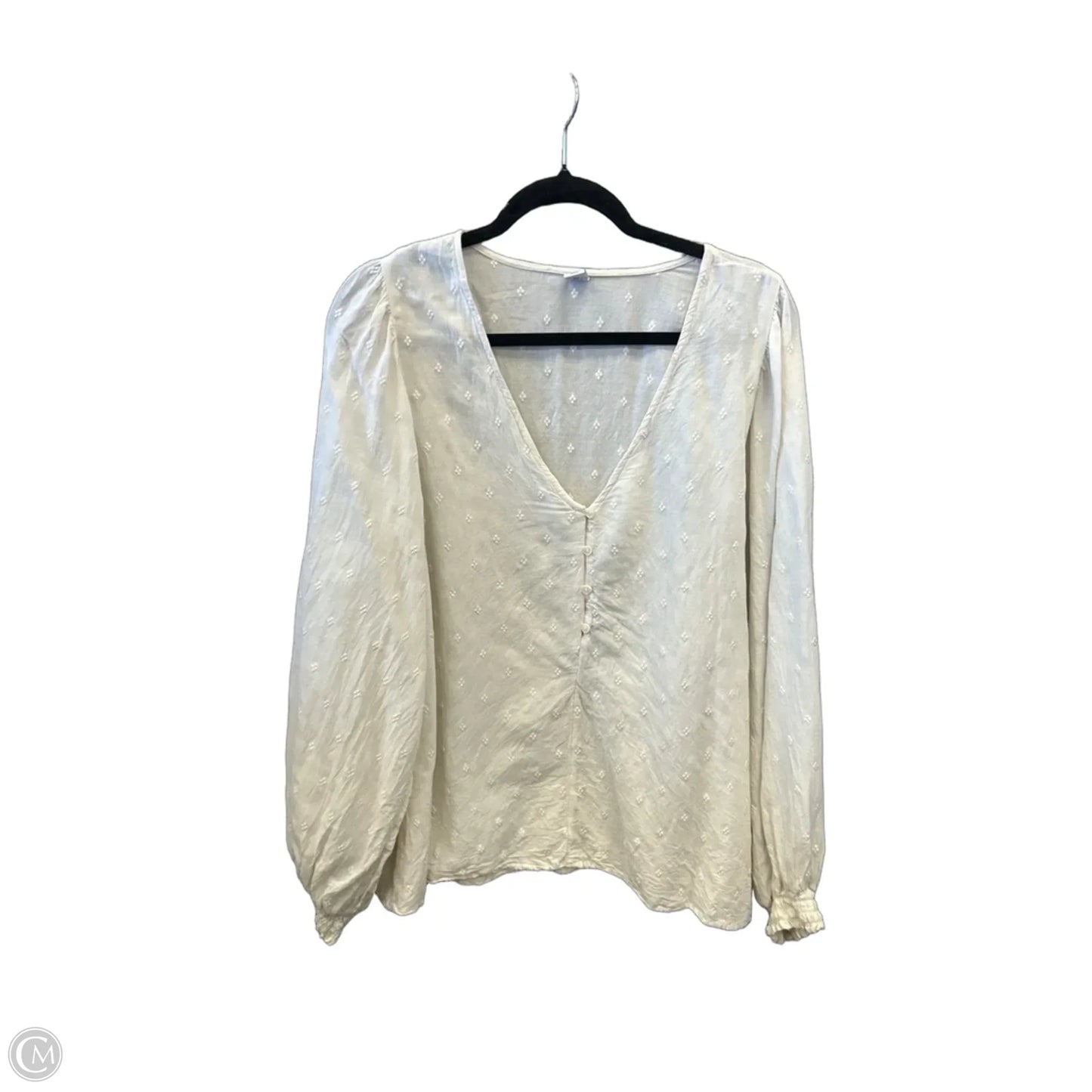 Top Long Sleeve By Old Navy In Cream, Size: Xxl