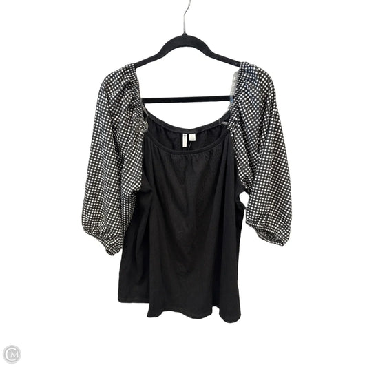 Top 3/4 Sleeve By Cato In Black, Size: Xl
