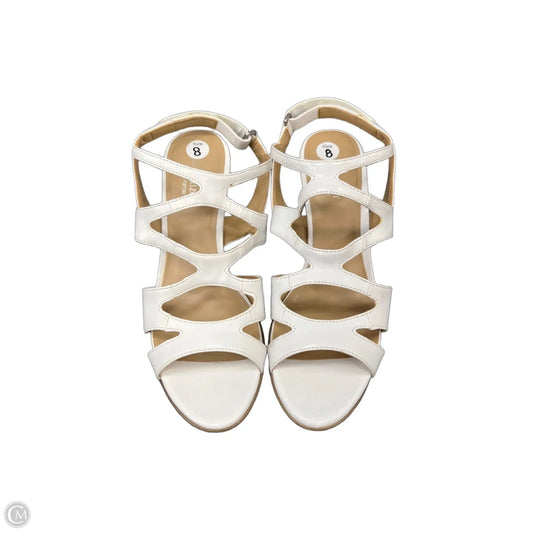 Sandals Heels Block By Naturalizer In White, Size: 8