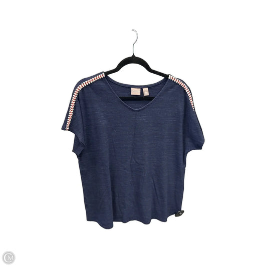 Top Short Sleeve By Chicos In Blue, Size: L