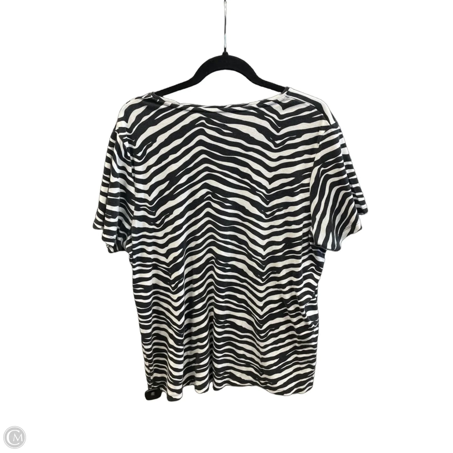 Top Short Sleeve By Falls Creek In Zebra Print, Size: 2x