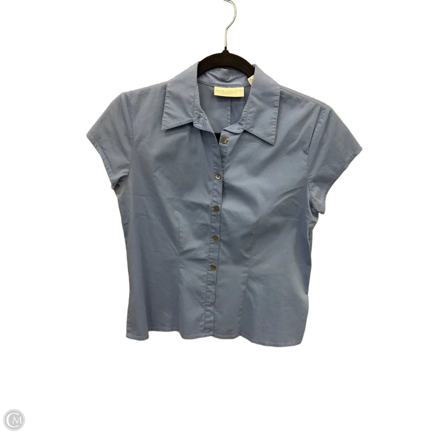 Top Short Sleeve By Valerie Stevens In Blue, Size: Sp