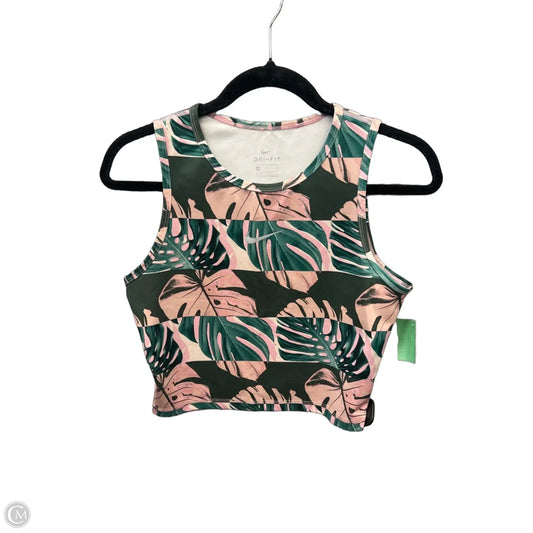 Athletic Tank Top By Nike In Green & Pink, Size: M