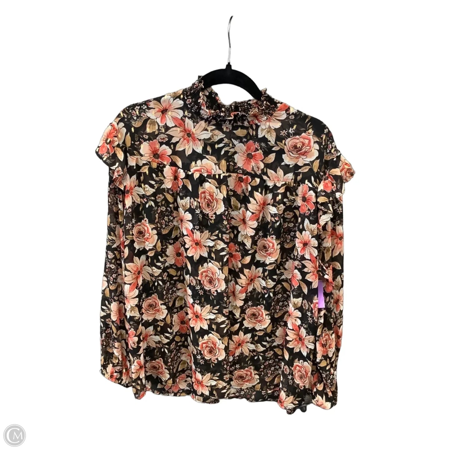 Blouse Long Sleeve By Maurices In Floral Print, Size: 2x
