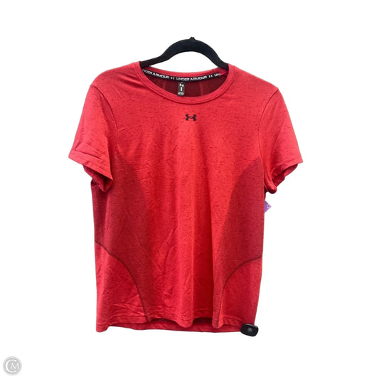 Athletic Top Short Sleeve By Under Armour In Red, Size: M