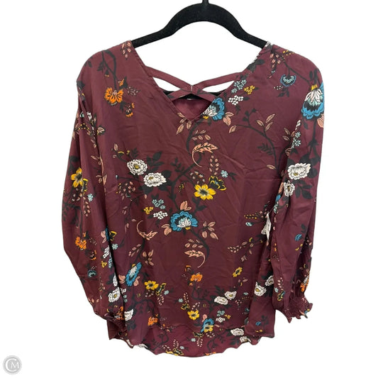 Blouse Long Sleeve By Maurices In Red, Size: 1x