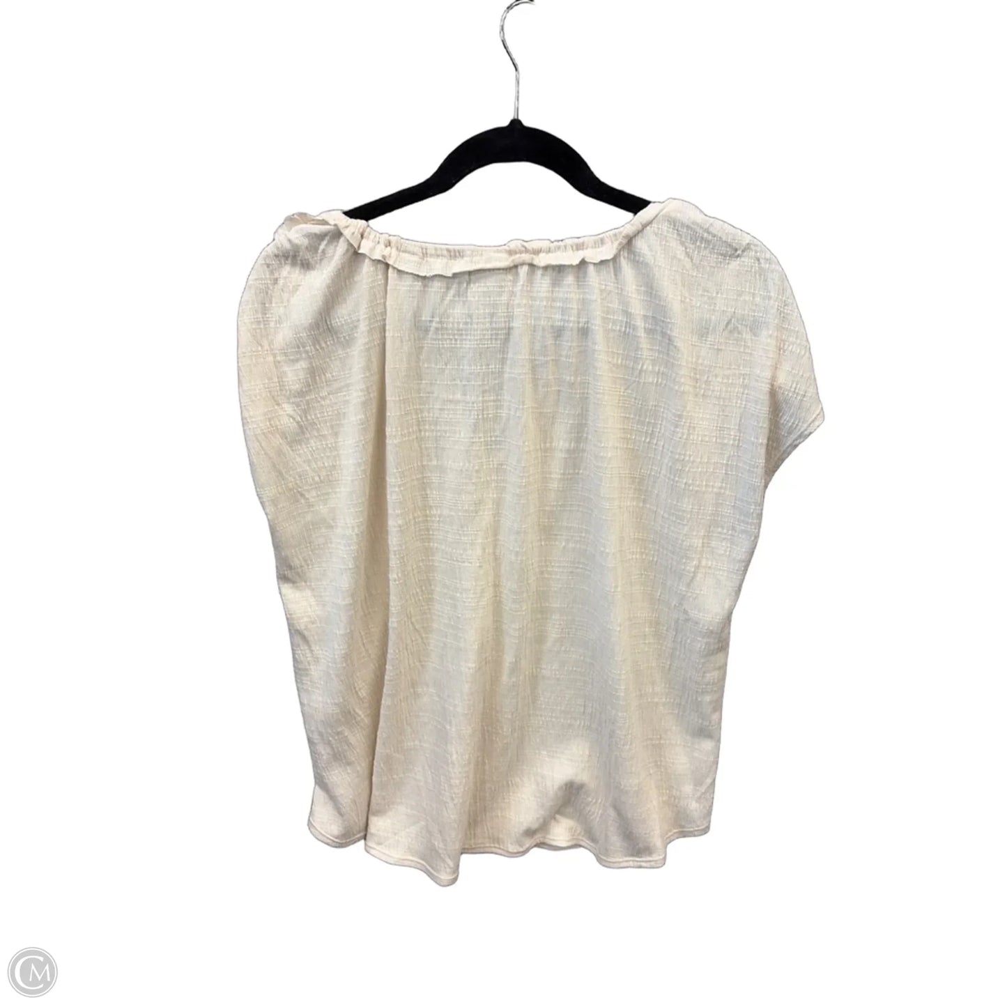 Top Short Sleeve By Max Studio In Tan, Size: L