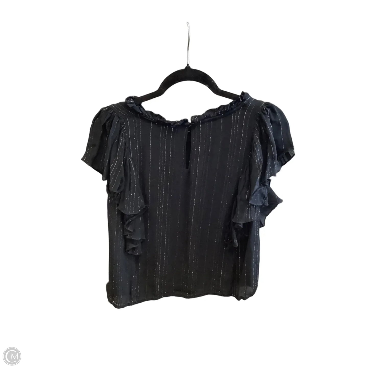 Top Short Sleeve By Elan In Black, Size: S