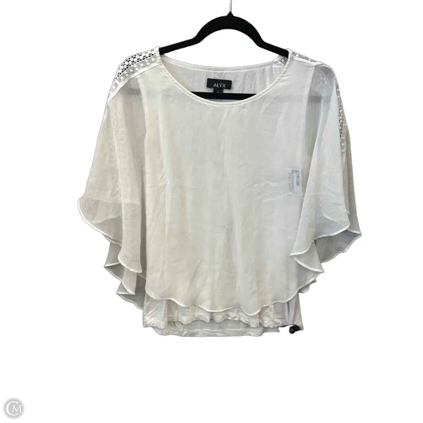 Blouse Short Sleeve By Alyx In White, Size: M