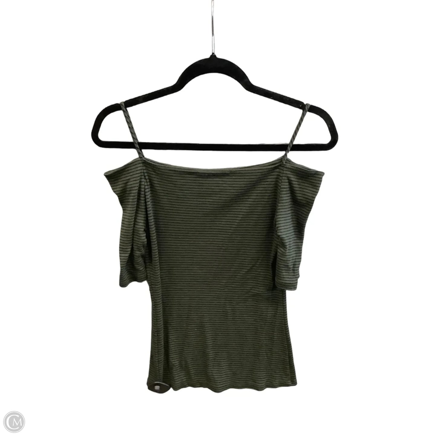 Top Short Sleeve By Heart & Hips In Striped Pattern, Size: L