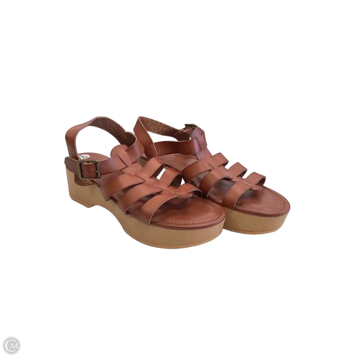 Sandals Heels Wedge By Falls Creek In Brown, Size: 9