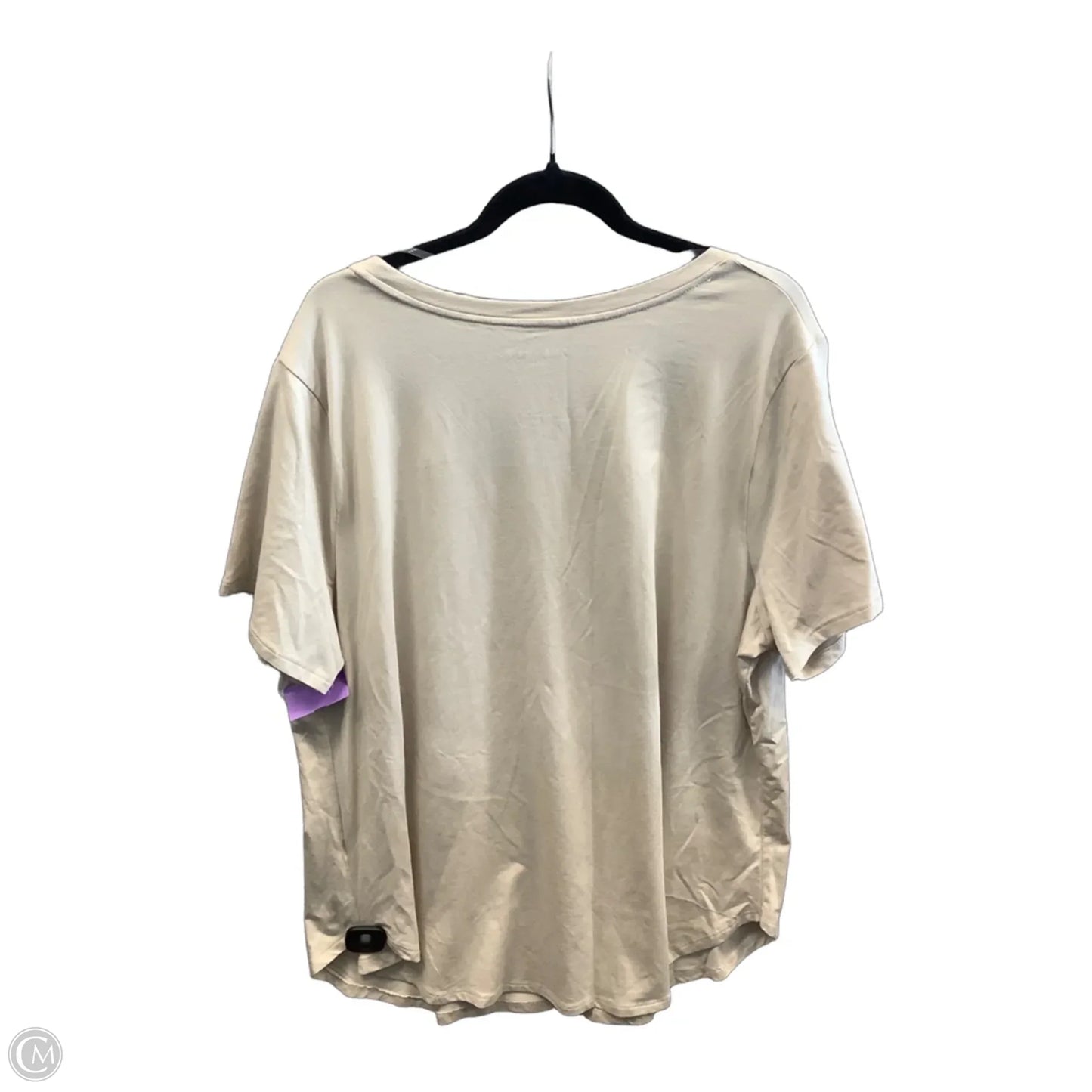 Top Short Sleeve Basic By Ava & Viv In Tan, Size: 2x