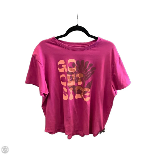 Top Short Sleeve By Sonoma In Pink, Size: Xxl