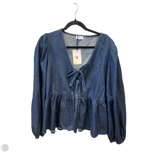 Top Long Sleeve By Anniewear In Blue, Size: 1x