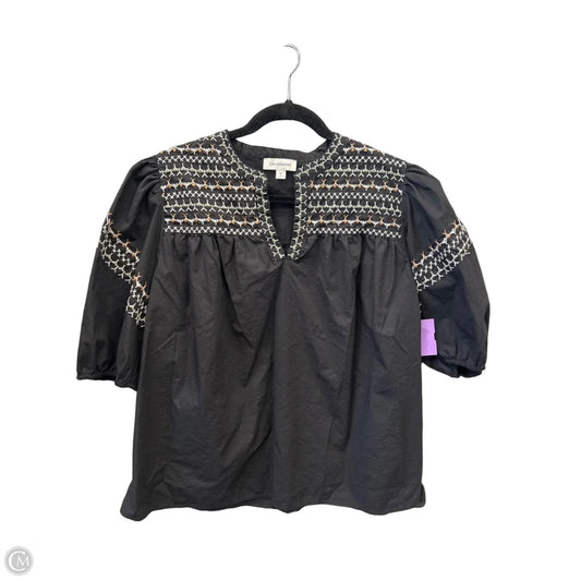 Top Short Sleeve By Calligraphie In Black, Size: Xl