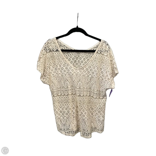 Top Short Sleeve By Maurices In Tan, Size: Xl