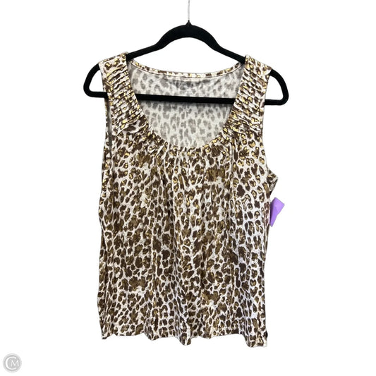 Top Sleeveless By St Johns Bay In Animal Print, Size: Xlp