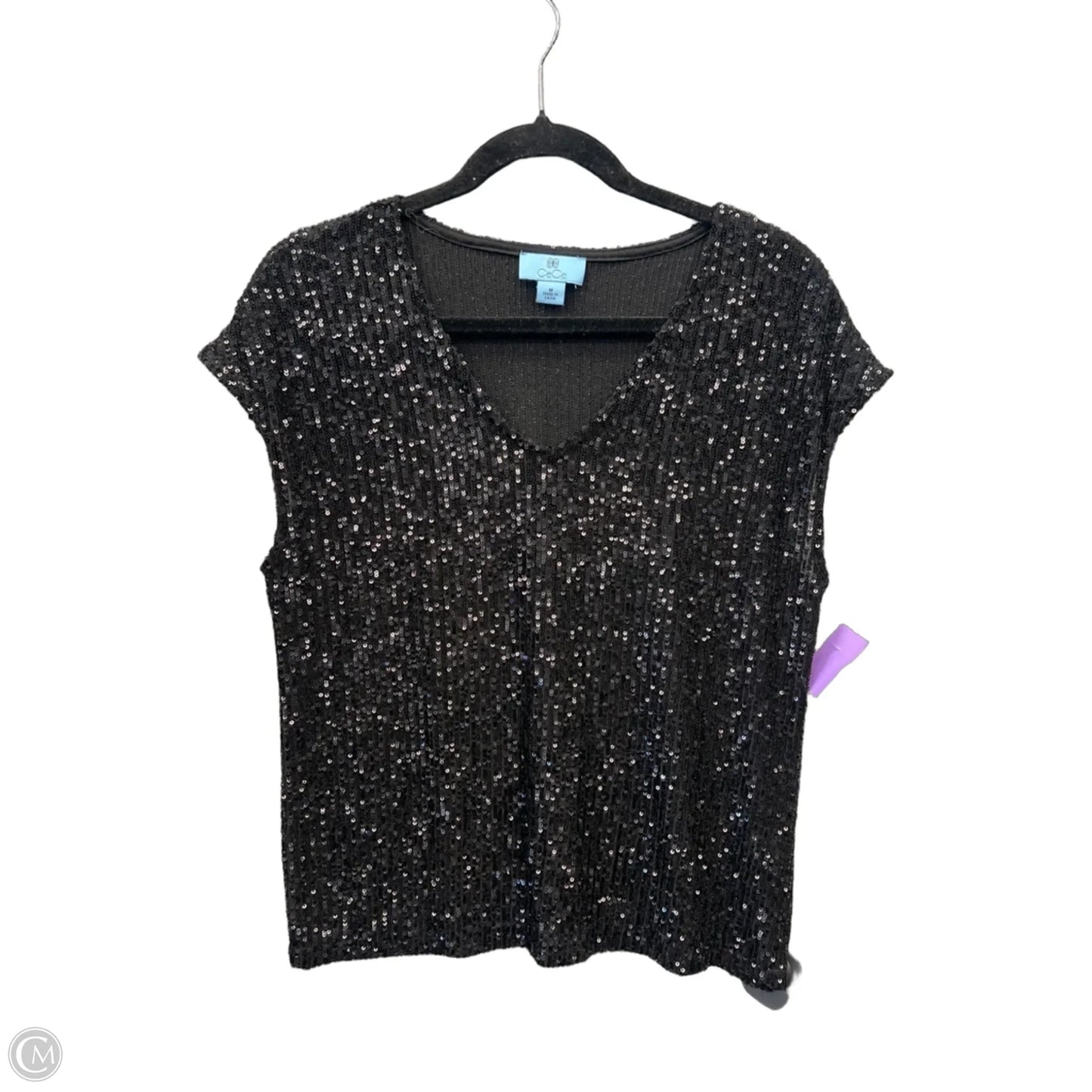 Top Short Sleeve By Cece In Black, Size: M