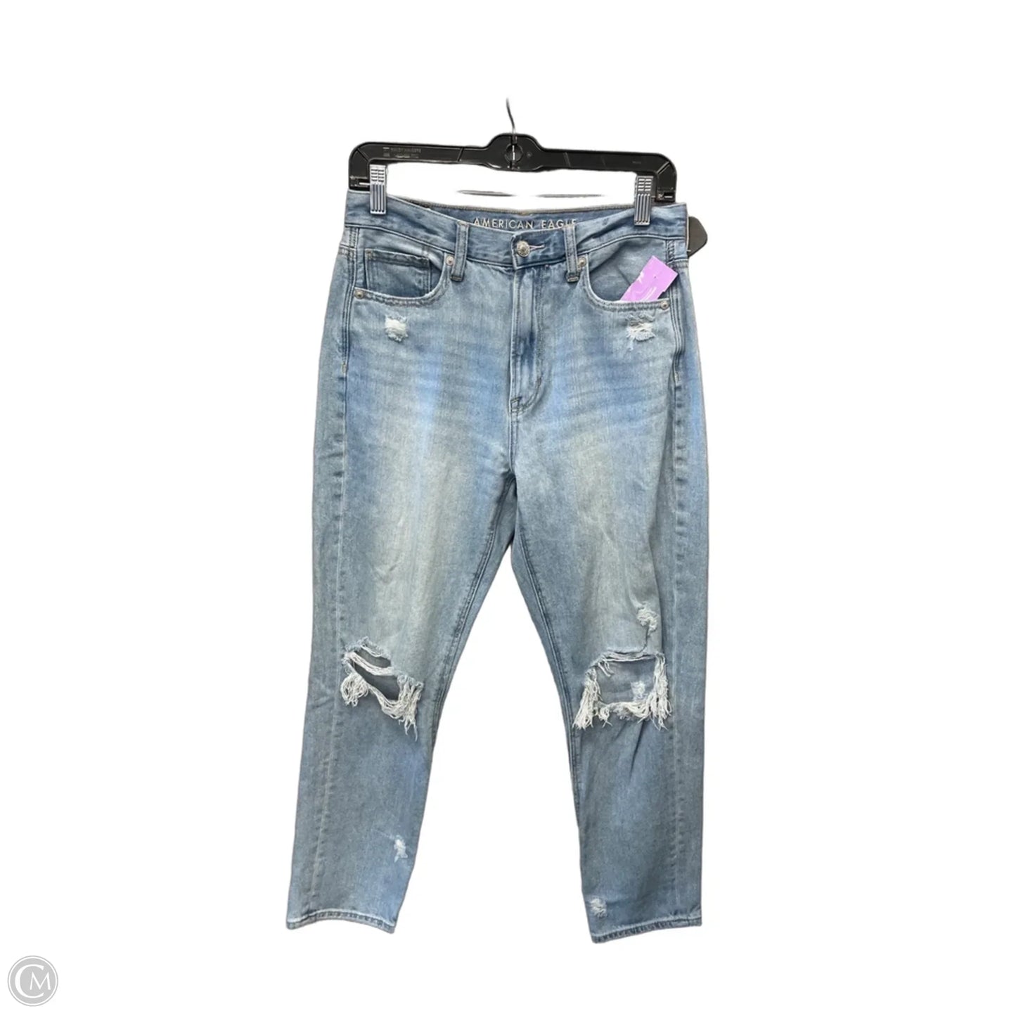 Jeans Straight By American Eagle In Blue Denim, Size: 6