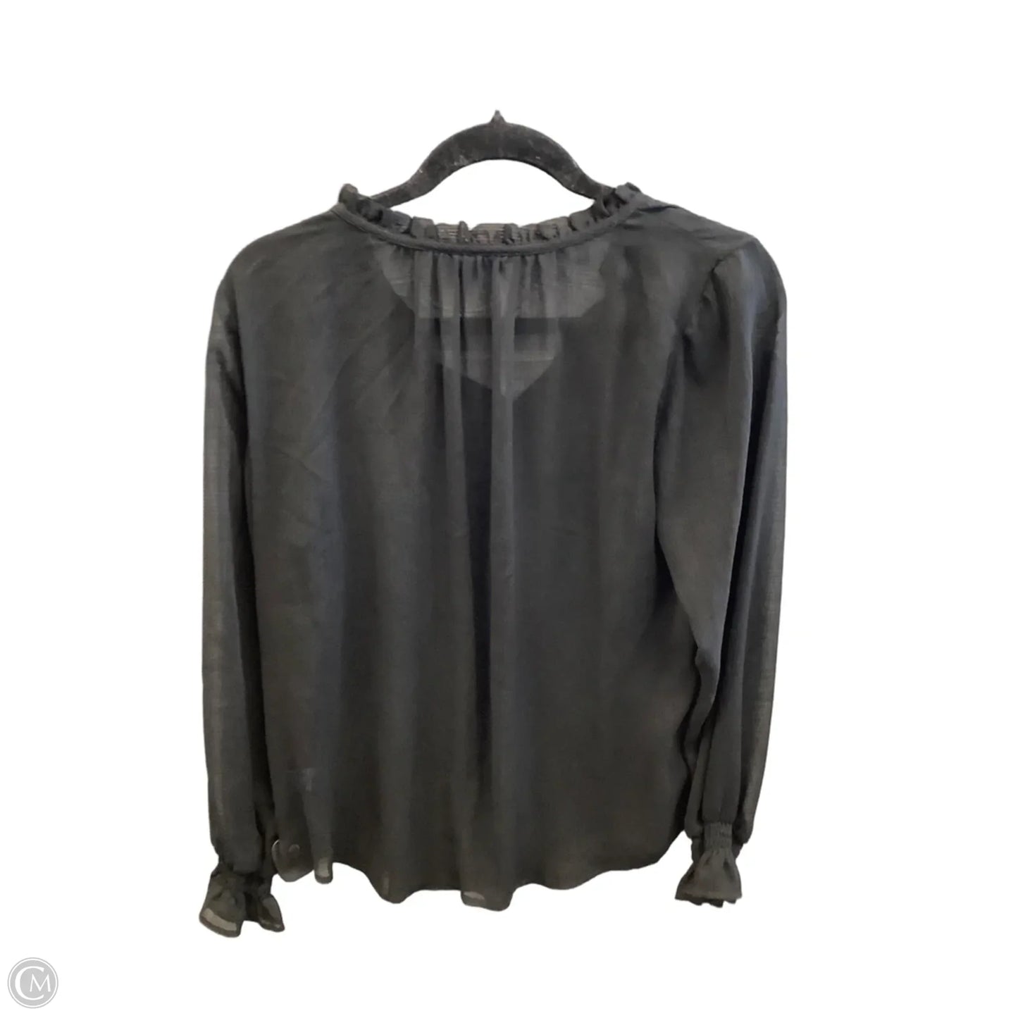 Blouse Long Sleeve By Apt 9 In Black, Size: M