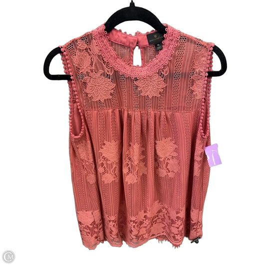 Top Sleeveless By Worthington In Pink, Size: Xl