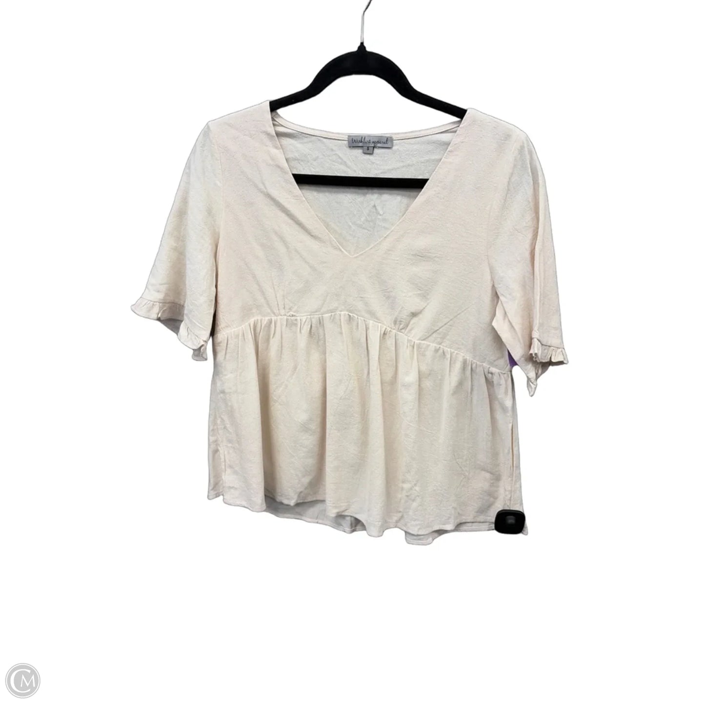 Top Short Sleeve By Wishlist In Cream, Size: S