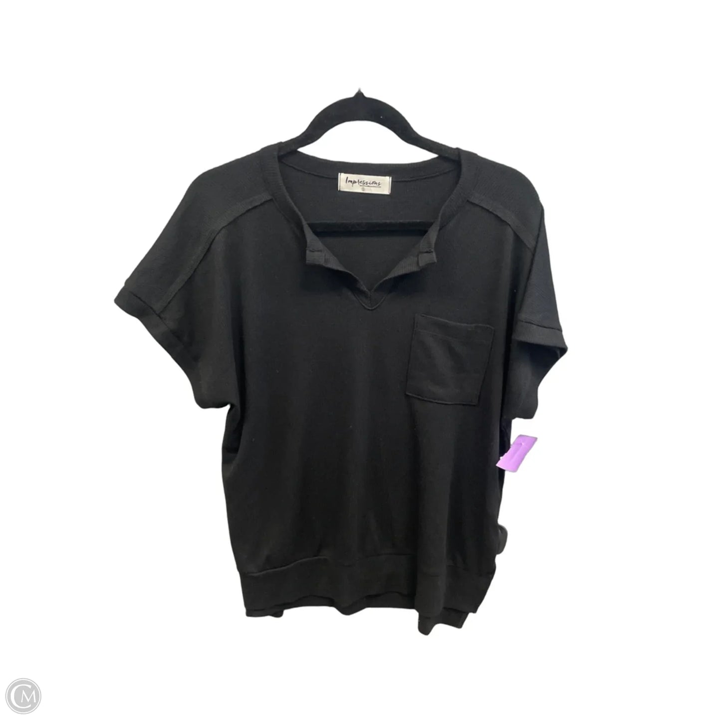 Top Short Sleeve Basic By Impressions In Black, Size: S