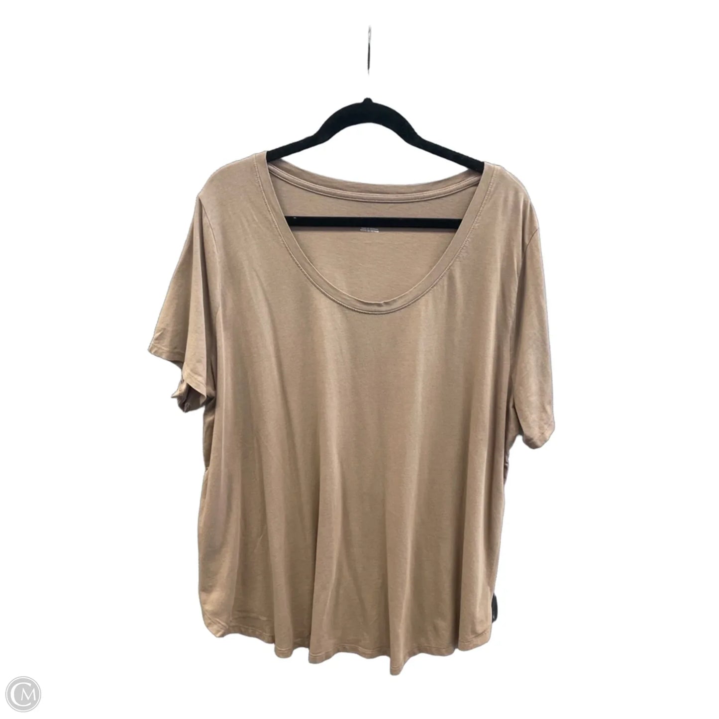Top Short Sleeve Basic By Ava & Viv In Brown, Size: 2x