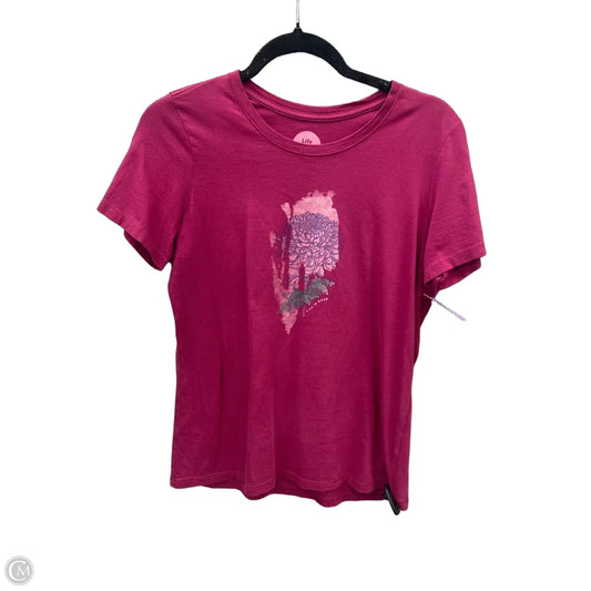 Top Short Sleeve By Life Is Good In Pink, Size: Sp
