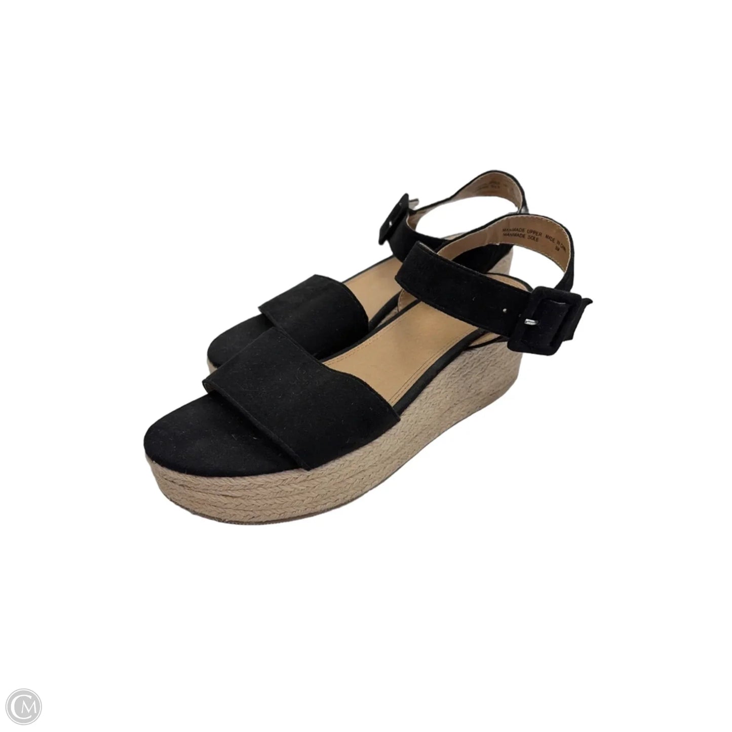Sandals Heels Wedge By Loft In Black, Size: 8