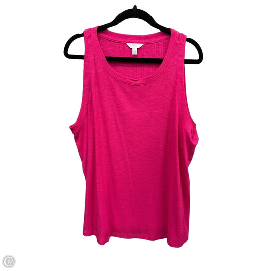 Top Sleeveless Basic By Time And Tru In Pink, Size: Xl