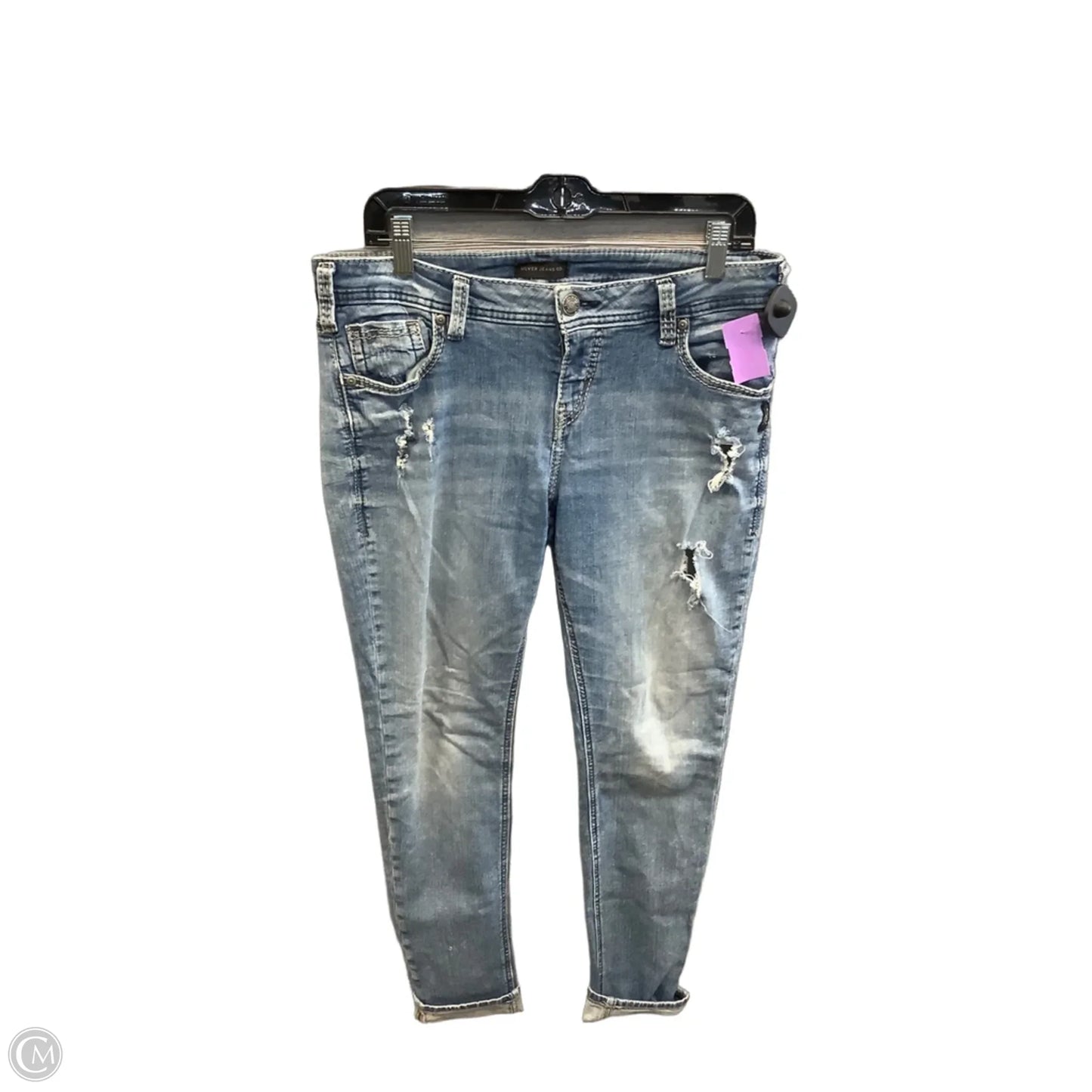 Jeans Skinny By Silver In Blue Denim, Size: 10