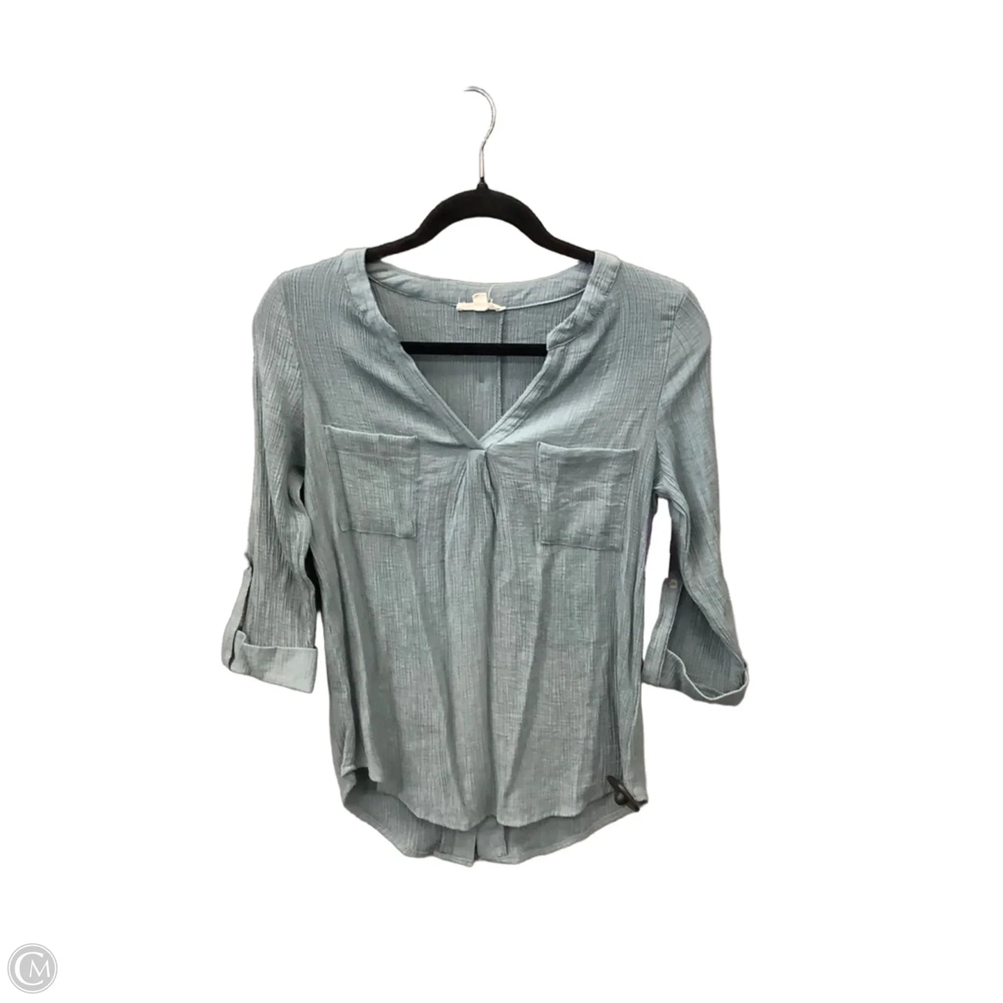 Tunic 3/4 Sleeve By E&m In Blue, Size: S