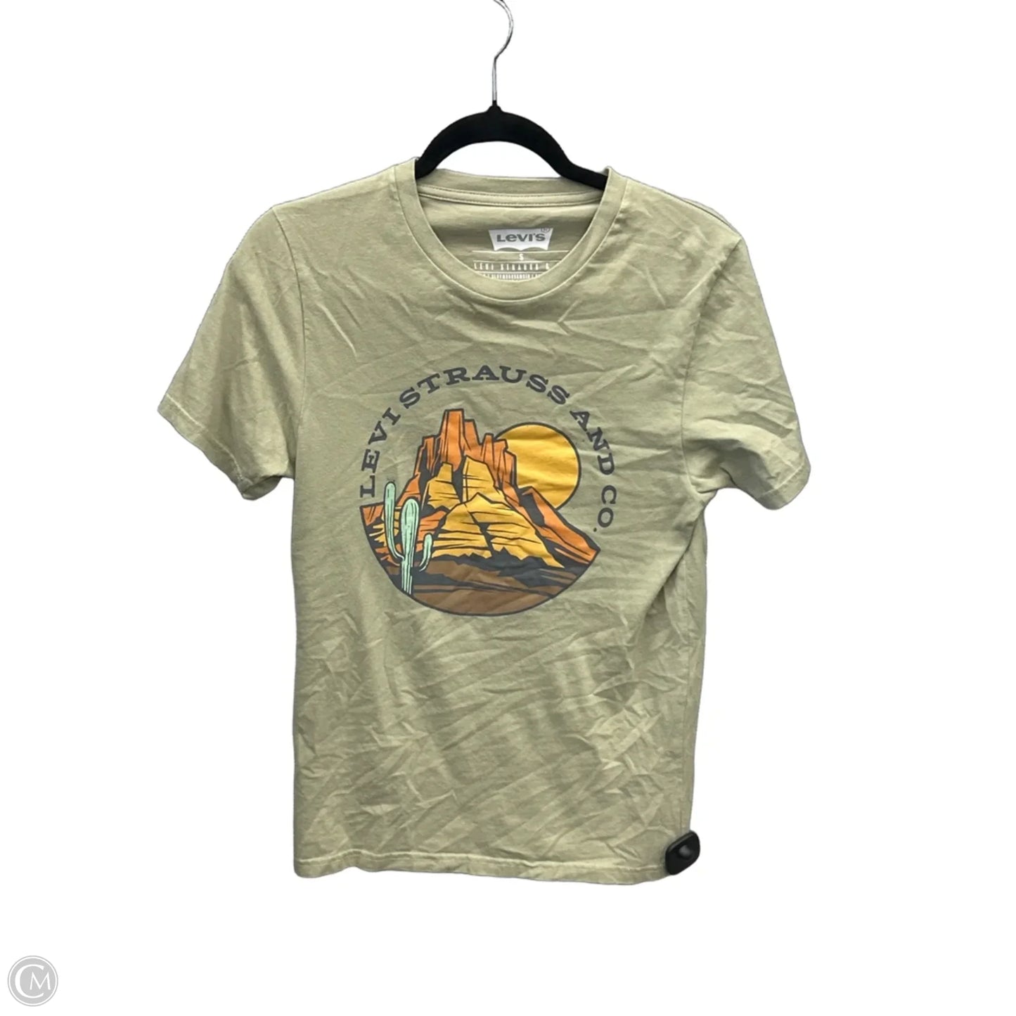 Top Short Sleeve By Levis In Green, Size: S
