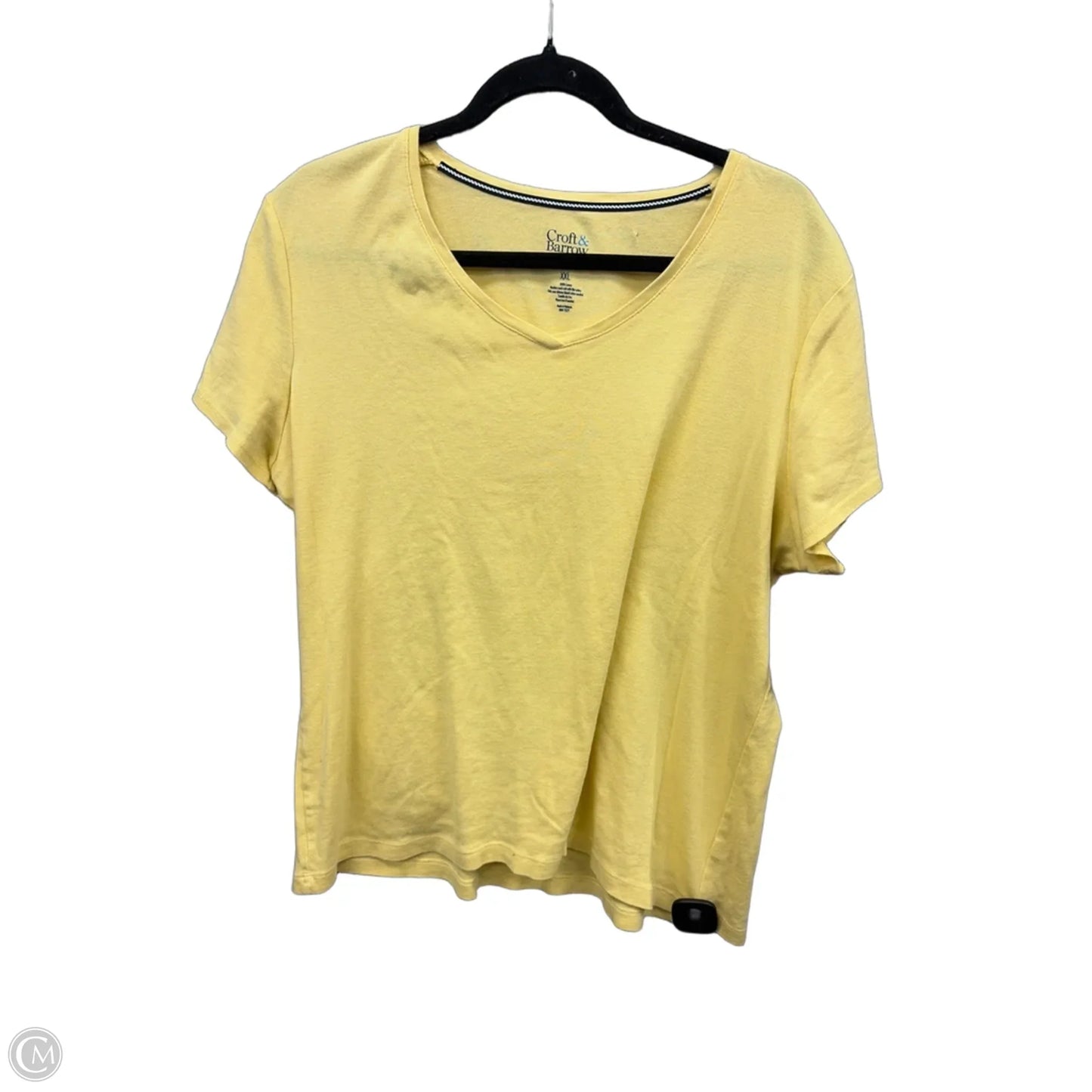 Top Short Sleeve Basic By Croft And Barrow In Yellow, Size: Xxl