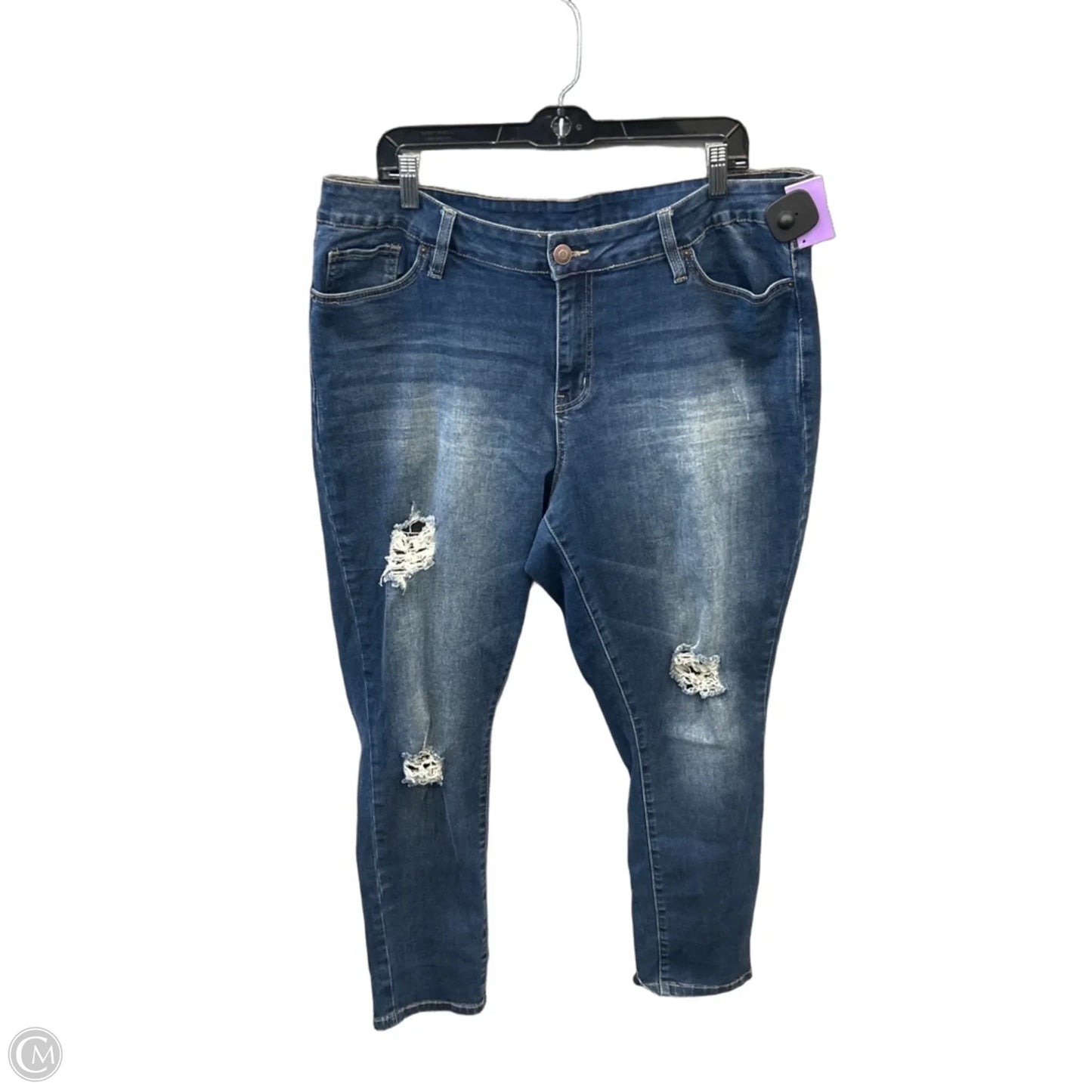 Jeans Skinny By Ymi In Blue Denim, Size: 18