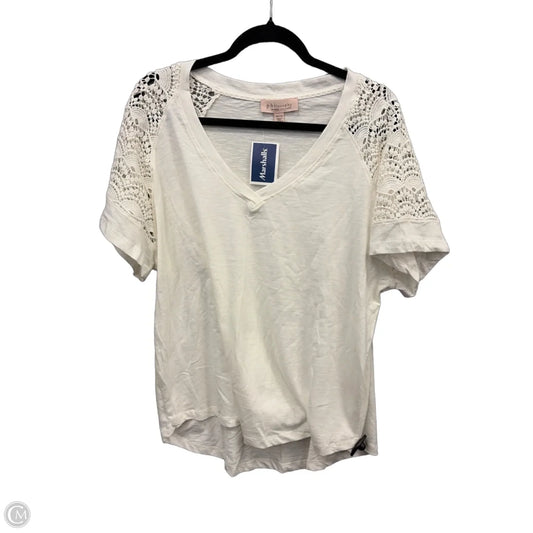 Top Short Sleeve By Philosophy In White, Size: 2x