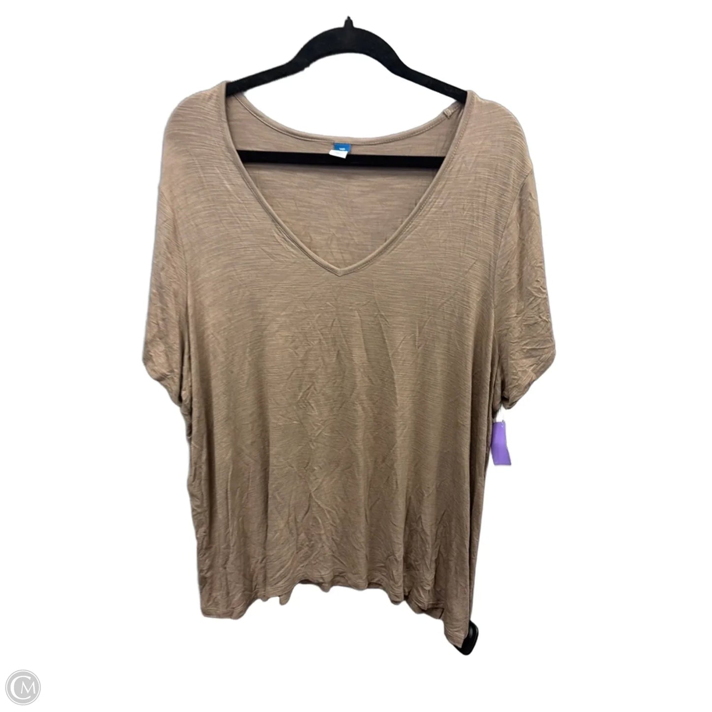Top Short Sleeve Basic By Old Navy In Brown, Size: Xxl