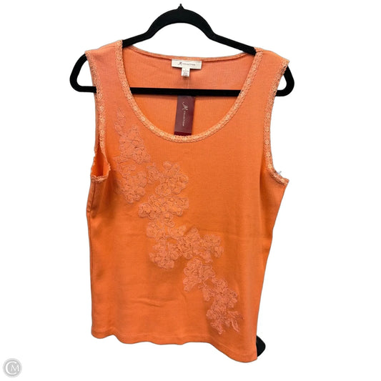 Top Sleeveless By Jm Collections In Orange, Size: L