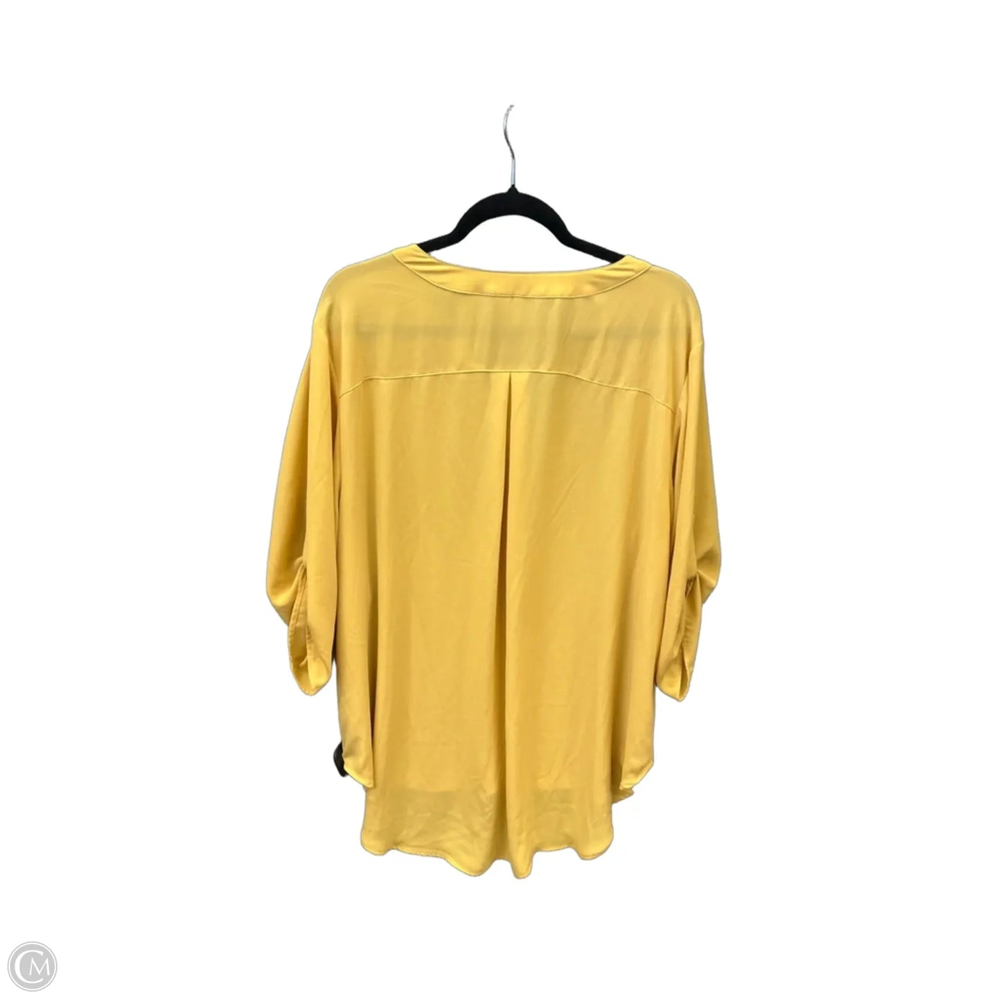 Tunic 3/4 Sleeve By Cato In Yellow, Size: 3x
