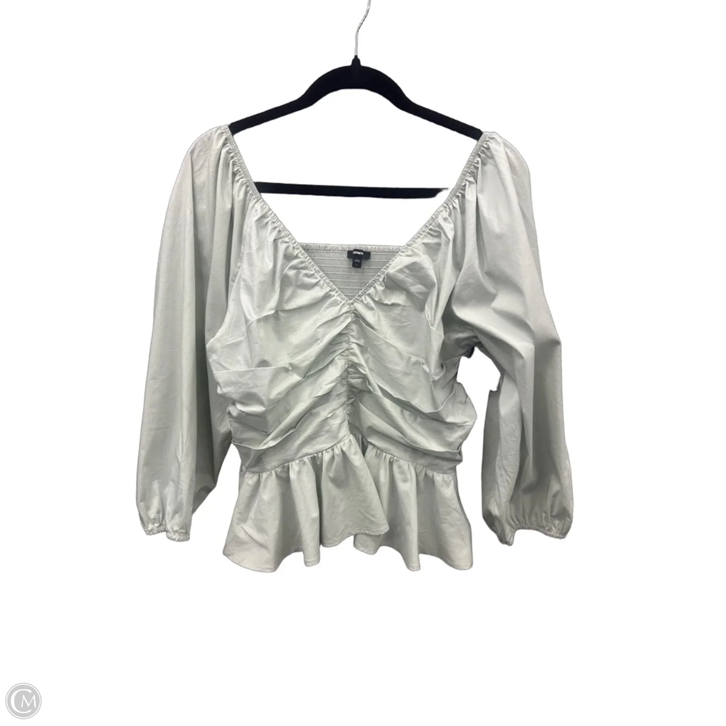 Blouse 3/4 Sleeve By Express In Green, Size: L