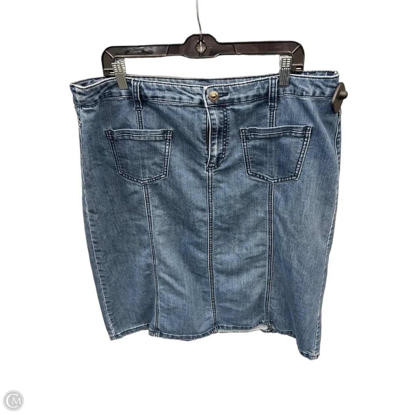 Skirt Midi By Cj Banks In Blue Denim, Size: 16